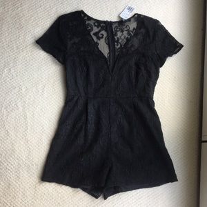 NWT Black Lace Romper